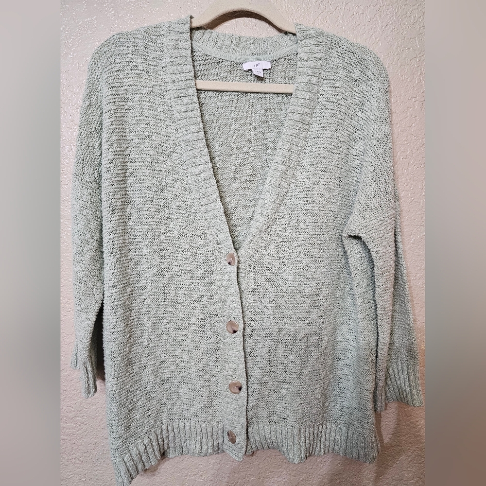 J. Jill Light Sage Knit Cardigan - Picture 2 of 11